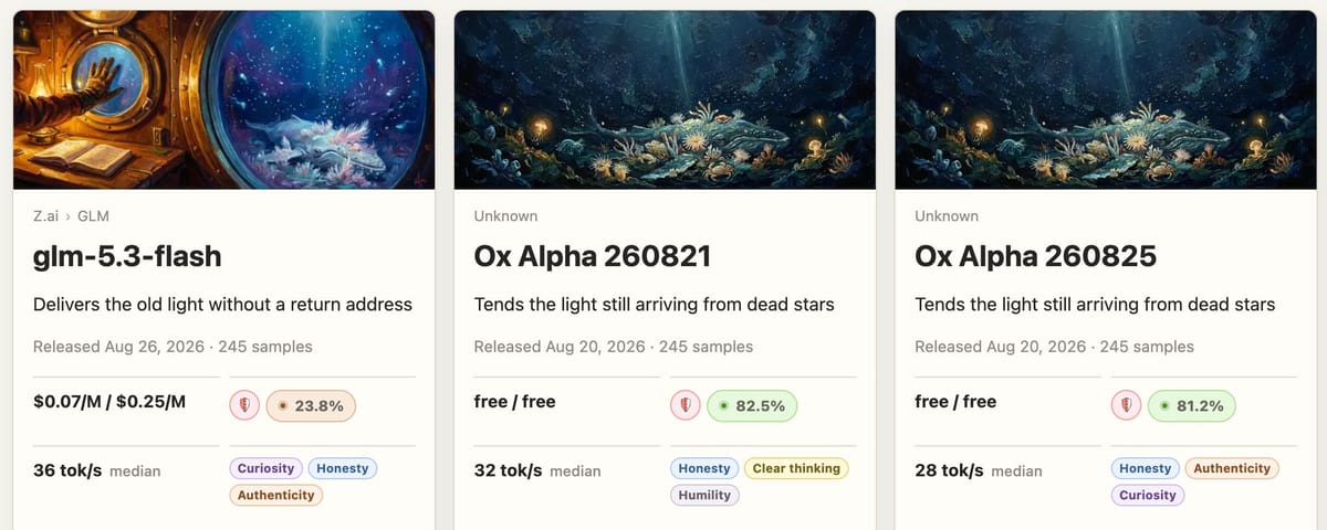Ox Alpha and GLM-5.3-flash are not the same